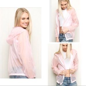 brandy melville sheer pink jacket
